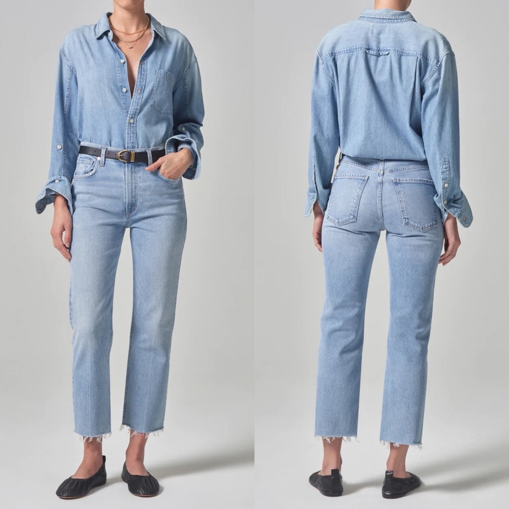 NWT Citizens Of Humanity Daphne Crop High Rise Stovepipe Jeans Mirage